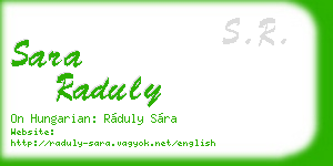 sara raduly business card