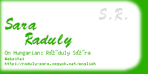 sara raduly business card